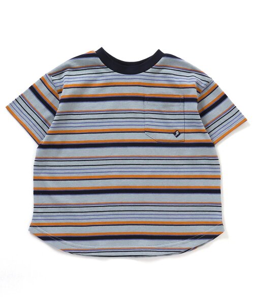 BREEZE(ブリーズ)の「マルチボーダーTシャツ(Tシャツ/カットソー・キッズ・サックスブルー/イエロー/ラベンダー・130/140/110/100/120/80/90)」の9枚目の写真