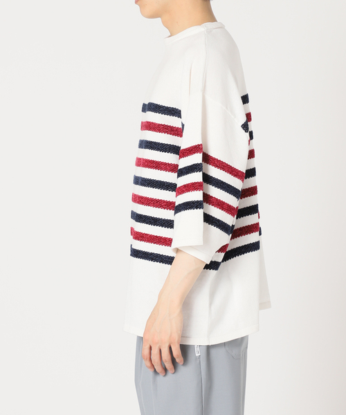 JOURNAL STANDARD relume（ジャーナルスタンダード　レリューム）の「モールヤーンボーダーバスクニット（ニット/セーター・メンズ・チャコールグレー/ホワイト/カーキ・MEDIUM/LARGE）」の18枚目の写真