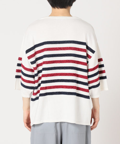 JOURNAL STANDARD relume（ジャーナルスタンダード　レリューム）の「モールヤーンボーダーバスクニット（ニット/セーター・メンズ・チャコールグレー/ホワイト/カーキ・MEDIUM/LARGE）」の19枚目の写真