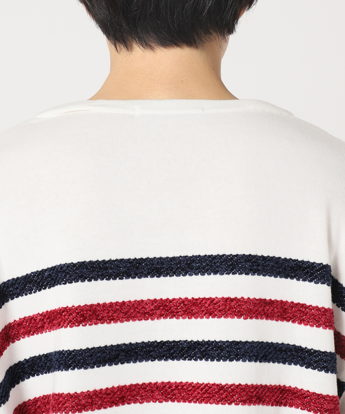 JOURNAL STANDARD relume（ジャーナルスタンダード　レリューム）の「モールヤーンボーダーバスクニット（ニット/セーター・メンズ・チャコールグレー/ホワイト/カーキ・MEDIUM/LARGE）」の20枚目の写真