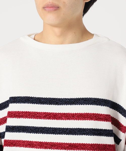 JOURNAL STANDARD relume（ジャーナルスタンダード　レリューム）の「モールヤーンボーダーバスクニット（ニット/セーター・メンズ・チャコールグレー/ホワイト/カーキ・MEDIUM/LARGE）」の21枚目の写真