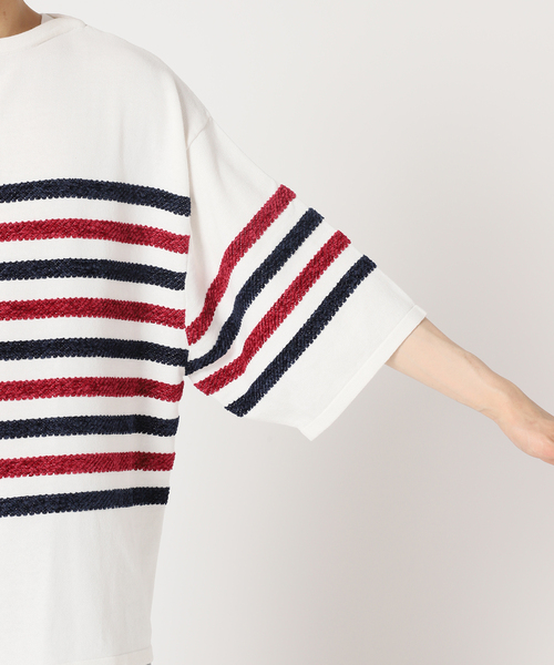 JOURNAL STANDARD relume（ジャーナルスタンダード　レリューム）の「モールヤーンボーダーバスクニット（ニット/セーター・メンズ・チャコールグレー/ホワイト/カーキ・MEDIUM/LARGE）」の22枚目の写真