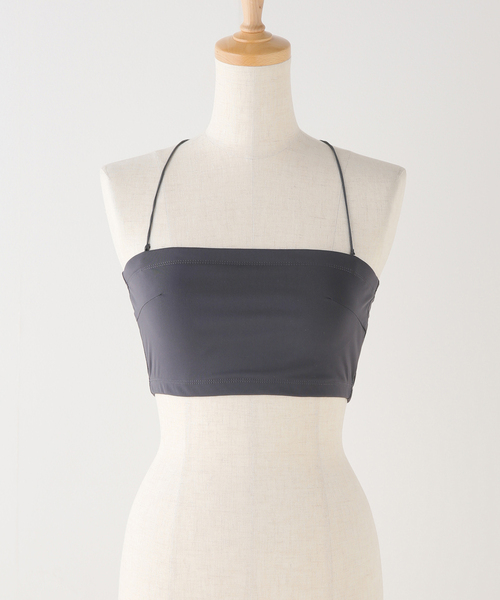 SLOBE IENA（スローブイエナ）の「ストラップ付きベアトップ（チューブトップ・レディース・ベージュ/カーキ/チャコールグレー・FREE）」の12枚目の写真