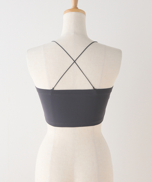 SLOBE IENA（スローブイエナ）の「ストラップ付きベアトップ（チューブトップ・レディース・ベージュ/カーキ/チャコールグレー・FREE）」の14枚目の写真