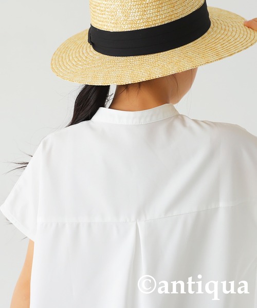 antiqua（アンティカ）の「エアリーフレンチ袖シャツ（シャツ/ブラウス・キッズ・ブラック/オフホワイト/ブルー・130/140/150/160）」の9枚目の写真