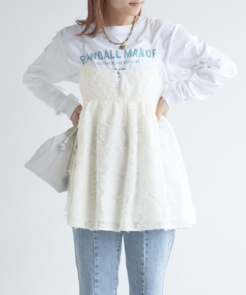 美品　CHANEL ホワイトサマーワンピース　肩リボン　チュニック　フレア WHITE JOOLA（ホワイトジョーラ）の「バックサテンジョーゼット