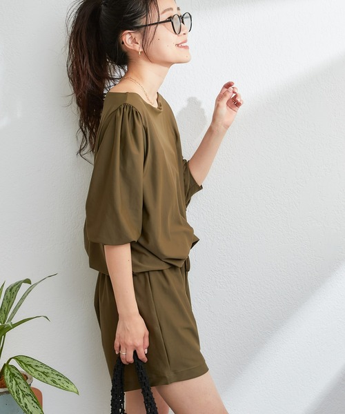 CIAOPANIC TYPY（チャオパニックティピー）の「【WEB限定】2WAYカバーアップダルラッシュガード（ラッシュガード・レディース・ドット/カーキ/ブラック・MEDIUM/LARGE）」の20枚目の写真