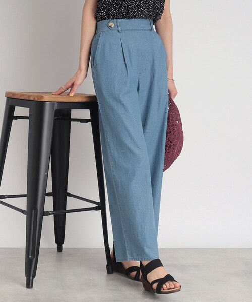 DRESKIP（ドレスキップ）の「◆【軽やかサラリはき心地】タックワイドパンツ（その他パンツ・レディース・ブルー/ネイビー/ベージュ・03/02/04）」の3枚目の写真