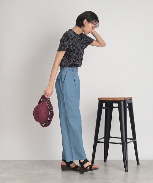 DRESKIP（ドレスキップ）の「◆【軽やかサラリはき心地】タックワイドパンツ（その他パンツ・レディース・ブルー/ネイビー/ベージュ・03/02/04）」の16枚目の写真