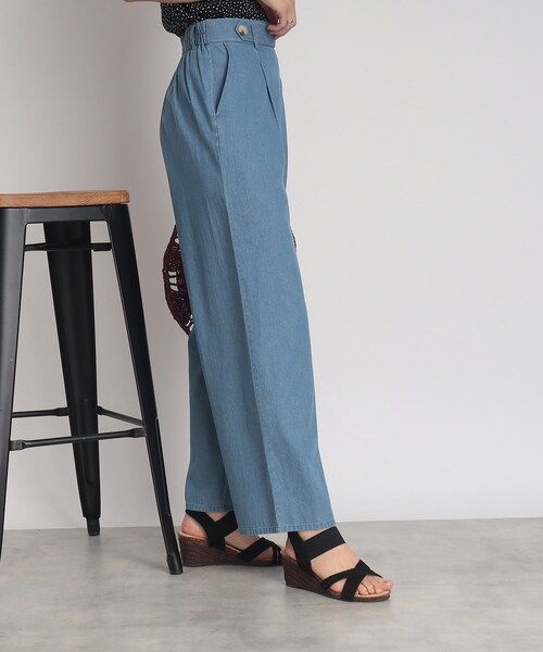 DRESKIP（ドレスキップ）の「◆【軽やかサラリはき心地】タックワイドパンツ（その他パンツ・レディース・ブルー/ネイビー/ベージュ・03/02/04）」の5枚目の写真