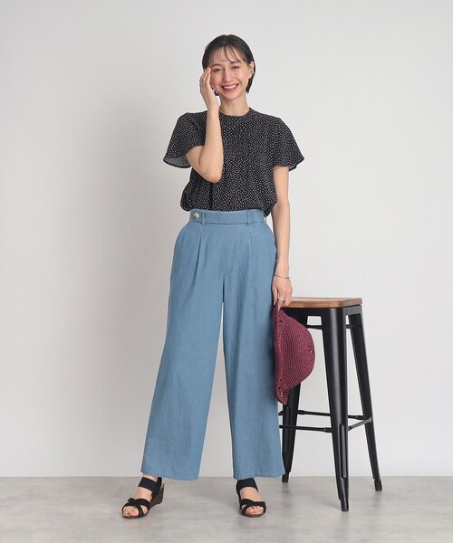 DRESKIP（ドレスキップ）の「◆【軽やかサラリはき心地】タックワイドパンツ（その他パンツ・レディース・ブルー/ネイビー/ベージュ・03/02/04）」の15枚目の写真