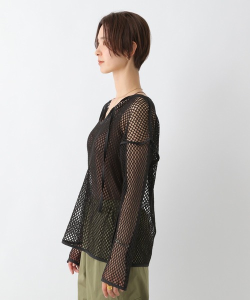 LEPSIM(レプシィム)の「パイピングメッシュプルオーバー 704334(Tシャツ/カットソー・レディース・ブラック/アイボリー・FREE)」の12枚目の写真