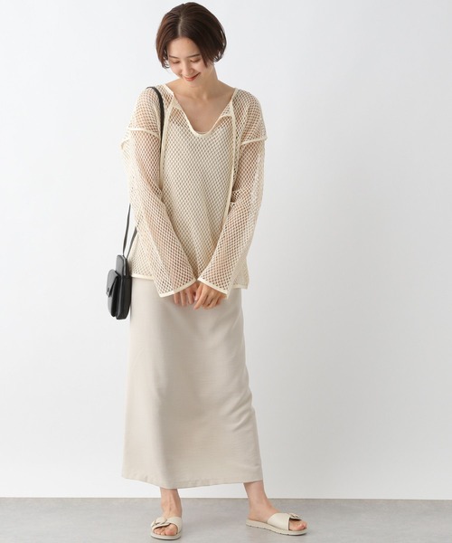 LEPSIM(レプシィム)の「パイピングメッシュプルオーバー 704334(Tシャツ/カットソー・レディース・ブラック/アイボリー・FREE)」の7枚目の写真