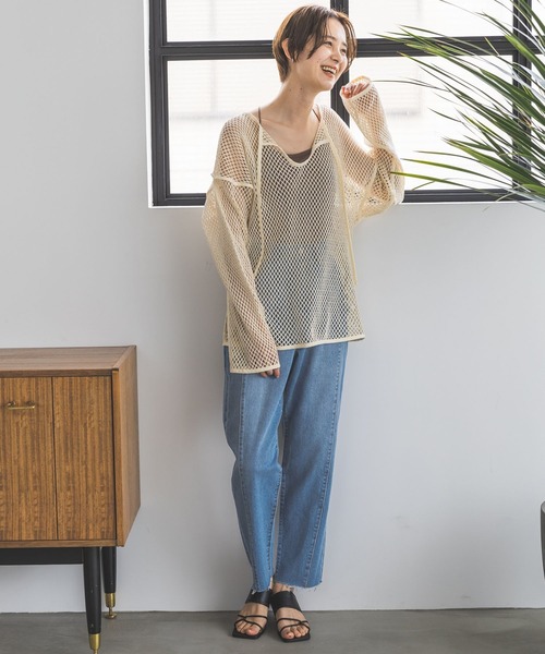 LEPSIM(レプシィム)の「パイピングメッシュプルオーバー 704334(Tシャツ/カットソー・レディース・ブラック/アイボリー・FREE)」の5枚目の写真