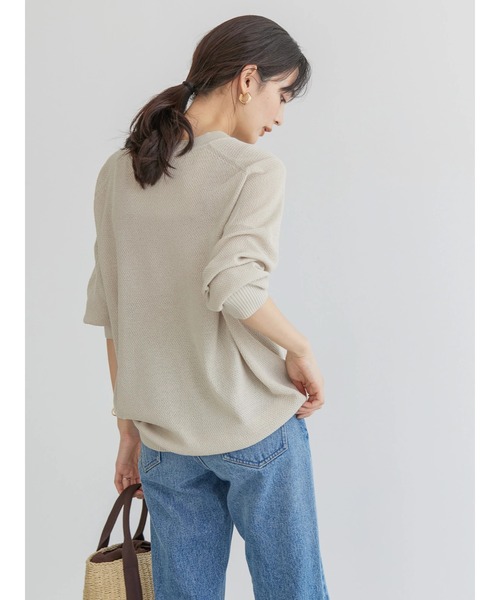 AMERICAN HOLIC（アメリカンホリック）の「UVカット　鹿の子Vネックカーディガン（カーディガン/ボレロ・レディース・ブラウン/ネイビー/ライトベージュ/ライトイエロー・M/L）」の11枚目の写真