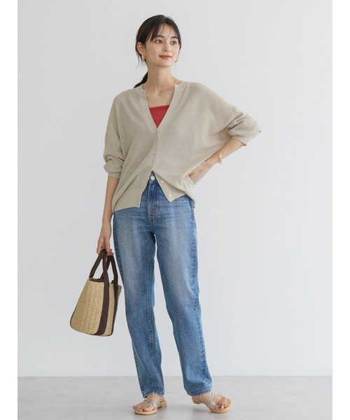 AMERICAN HOLIC（アメリカンホリック）の「UVカット　鹿の子Vネックカーディガン（カーディガン/ボレロ・レディース・ブラウン/ネイビー/ライトベージュ/ライトイエロー・M/L）」の12枚目の写真