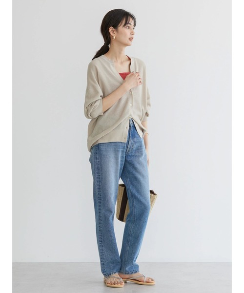 AMERICAN HOLIC（アメリカンホリック）の「UVカット　鹿の子Vネックカーディガン（カーディガン/ボレロ・レディース・ブラウン/ネイビー/ライトベージュ/ライトイエロー・M/L）」の13枚目の写真