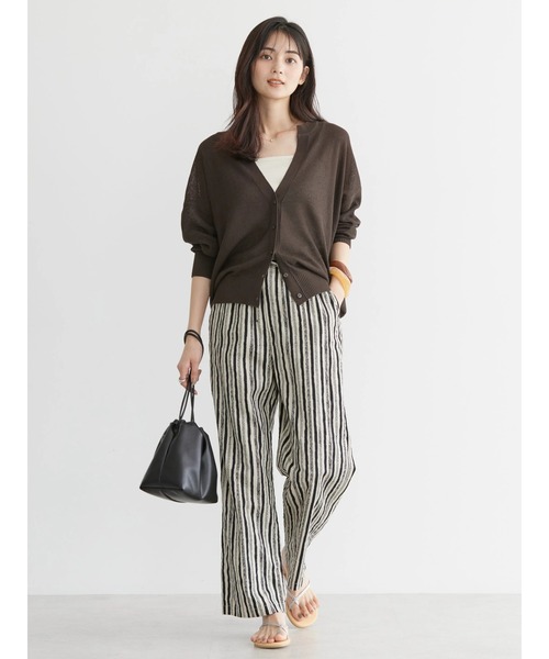 AMERICAN HOLIC（アメリカンホリック）の「UVカット　鹿の子Vネックカーディガン（カーディガン/ボレロ・レディース・ブラウン/ネイビー/ライトベージュ/ライトイエロー・M/L）」の19枚目の写真