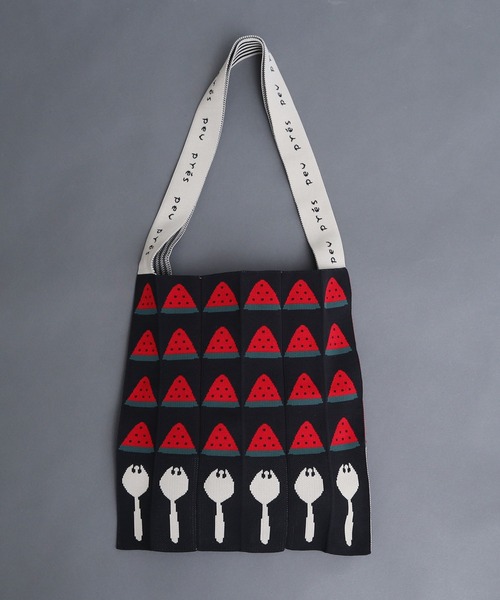 peu pres(プープレ)の「すいかニットバッグ(ショルダーバッグ・レディース・ブラック・FREE)」の1枚目の写真