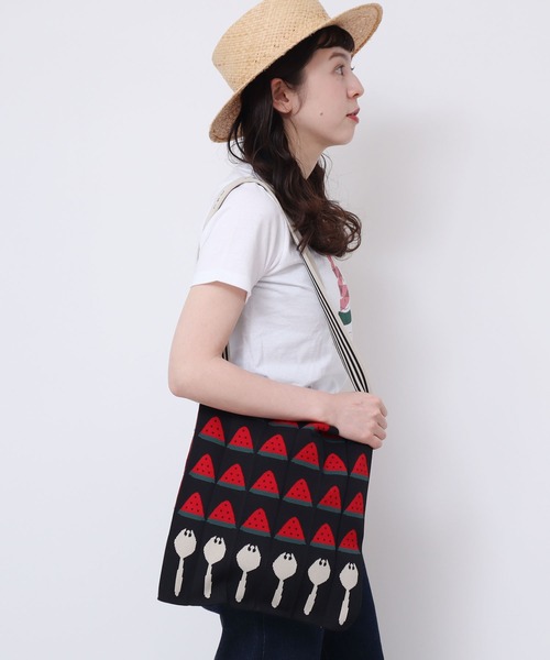 peu pres(プープレ)の「すいかニットバッグ(ショルダーバッグ・レディース・ブラック・FREE)」の8枚目の写真