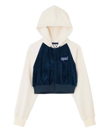 X-girl | VELOUR COMPACT ZIP UP HOODIE(スウェット)