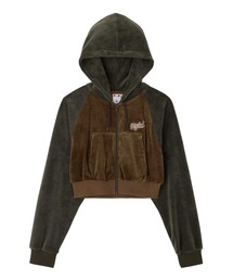 X-girl | VELOUR COMPACT ZIP UP HOODIE(スウェット)