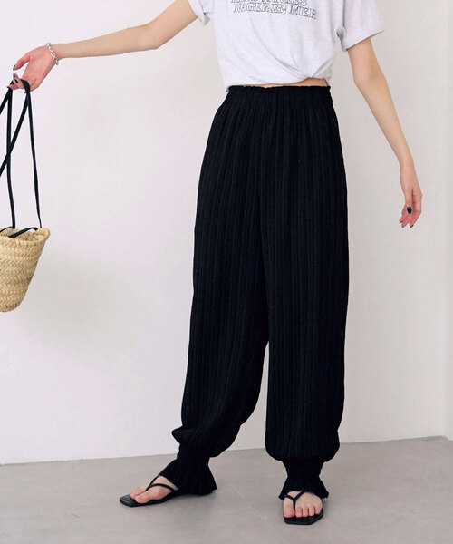 SLOBE citron.(スローブシトロン)の「SLOBE citron. フリルジョガーパンツ(その他パンツ・レディース・ブラック/オレンジ・FREE)」の9枚目の写真