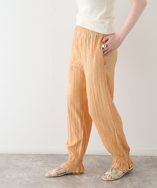 SLOBE citron.(スローブシトロン)の「SLOBE citron. フリルジョガーパンツ(その他パンツ・レディース・ブラック/オレンジ・FREE)」の3枚目の写真