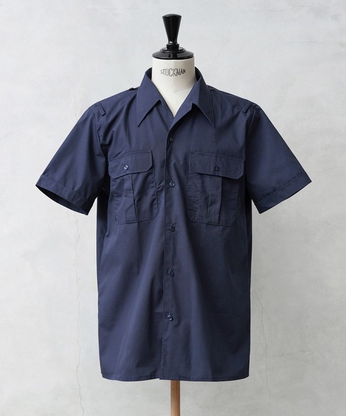 MILITARY(ミリタリー)の「実物 新品 デッドストック スペイン軍 80~90’s ショートスリーブ オフィサーシャツ(シャツ/ブラウス・メンズ・ネイビー・37/38/39/40/41)」の1枚目の写真