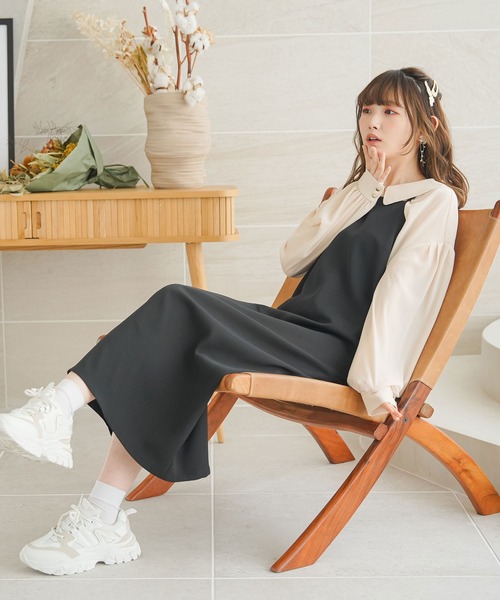 moulis'（ムーリス）の「スリットスリーブオーバーシアーシャツ（シャツ/ブラウス・レディース・ベージュ/ブラック/ベビーピンク/ブルー・MEDIUM/LARGE）」の13枚目の写真