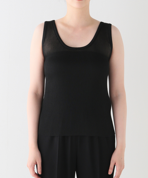 AP STUDIO（エーピーストゥディオ）の「シアーリブタンクトップ（タンクトップ・レディース・ブラック・FREE）」の3枚目の写真