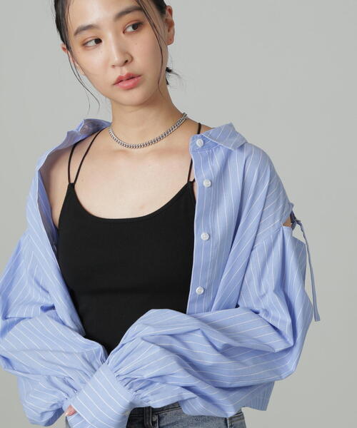 FREE'S MART（フリーズマート）の「カップ付きキャミソール（キャミソール・レディース・ホワイト/ブラック・FREE）」の5枚目の写真