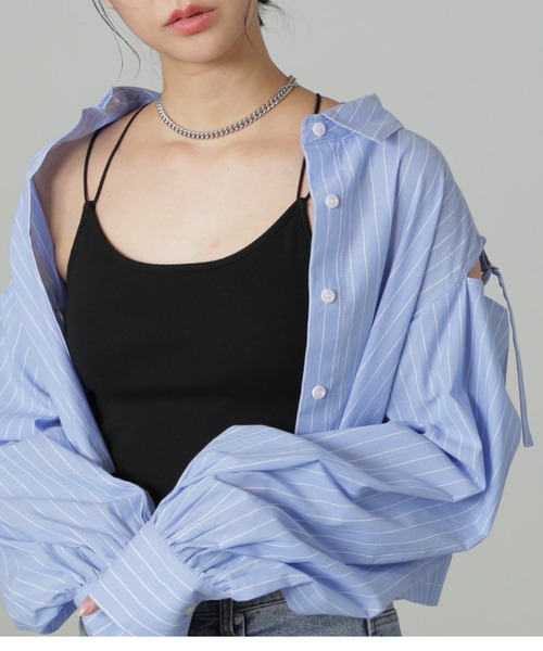 FREE'S MART（フリーズマート）の「カップ付きキャミソール（キャミソール・レディース・ホワイト/ブラック・FREE）」の2枚目の写真