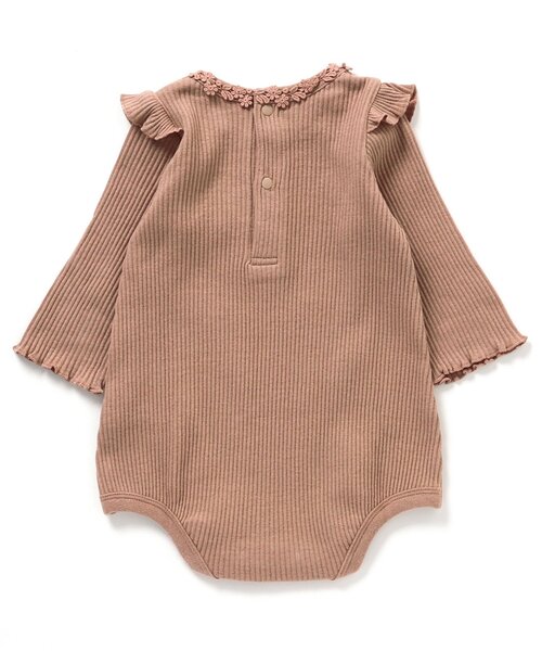 apres les cours(アプレレクール)の「リブお花モチーフボディースーツ(肌着・キッズ・ベージュ/アイボリー・70/80)」の9枚目の写真