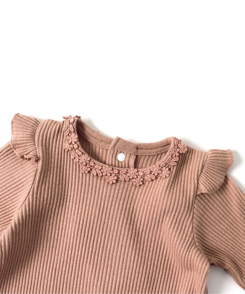 apres les cours(アプレレクール)の「リブお花モチーフボディースーツ(肌着・キッズ・ベージュ/アイボリー・70/80)」の11枚目の写真