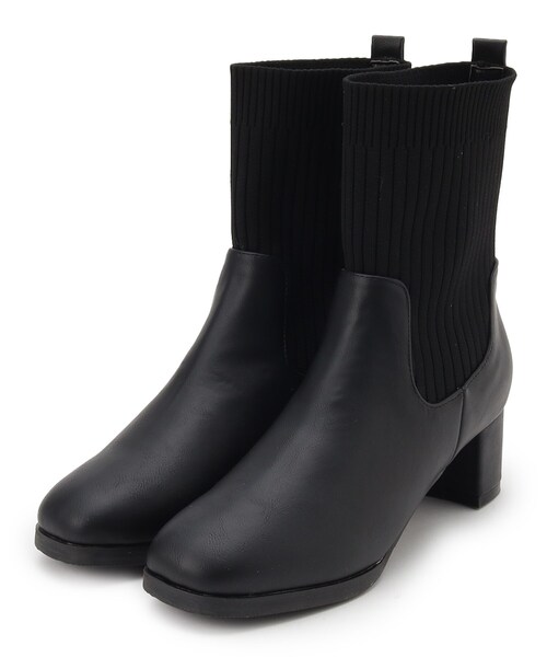 SHOO・LA・RUE（シューラルー）の「◆ヒールアップニットブーツ（ブーツ・レディース・ブラック/ブラウン系その他・35/45）」の2枚目の写真