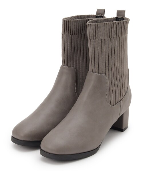 SHOO・LA・RUE（シューラルー）の「◆ヒールアップニットブーツ（ブーツ・レディース・ブラック/ブラウン系その他・35/45）」の4枚目の写真