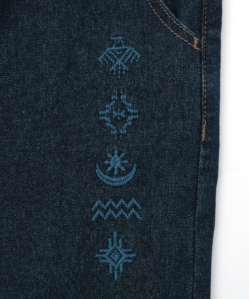 チチカカ（チチカカ）の「ツイル＆デニム刺繍サーカスパンツ（デニムパンツ・レディース・インディゴブルー/アイボリー/カーキ・FREE）」の19枚目の写真