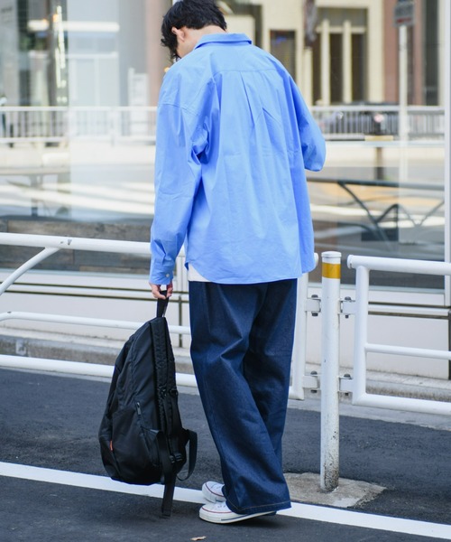 CIAOPANIC TYPY（チャオパニックティピー）の「【ユニセックス】アソートストライプストレッチオーバーシャツ（シャツ/ブラウス・メンズ・ネイビー/ホワイト/ブルー/ブラック・LARGE/MEDIUM）」の7枚目の写真