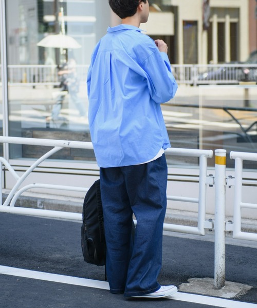 CIAOPANIC TYPY（チャオパニックティピー）の「【ユニセックス】アソートストライプストレッチオーバーシャツ（シャツ/ブラウス・メンズ・ネイビー/ホワイト/ブルー/ブラック・LARGE/MEDIUM）」の8枚目の写真