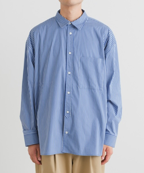 CIAOPANIC TYPY（チャオパニックティピー）の「【ユニセックス】アソートストライプストレッチオーバーシャツ（シャツ/ブラウス・メンズ・ネイビー/ホワイト/ブルー/ブラック・LARGE/MEDIUM）」の9枚目の写真