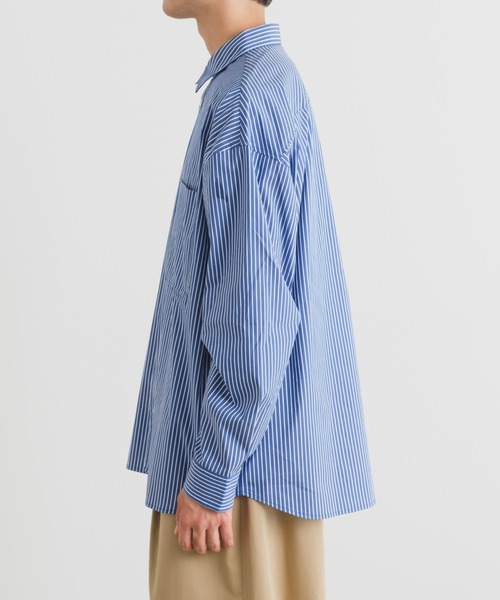 CIAOPANIC TYPY（チャオパニックティピー）の「【ユニセックス】アソートストライプストレッチオーバーシャツ（シャツ/ブラウス・メンズ・ネイビー/ホワイト/ブルー/ブラック・LARGE/MEDIUM）」の10枚目の写真