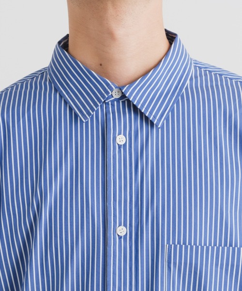 CIAOPANIC TYPY（チャオパニックティピー）の「【ユニセックス】アソートストライプストレッチオーバーシャツ（シャツ/ブラウス・メンズ・ネイビー/ホワイト/ブルー/ブラック・LARGE/MEDIUM）」の12枚目の写真