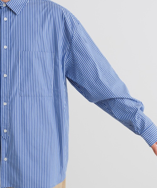CIAOPANIC TYPY（チャオパニックティピー）の「【ユニセックス】アソートストライプストレッチオーバーシャツ（シャツ/ブラウス・メンズ・ネイビー/ホワイト/ブルー/ブラック・LARGE/MEDIUM）」の13枚目の写真