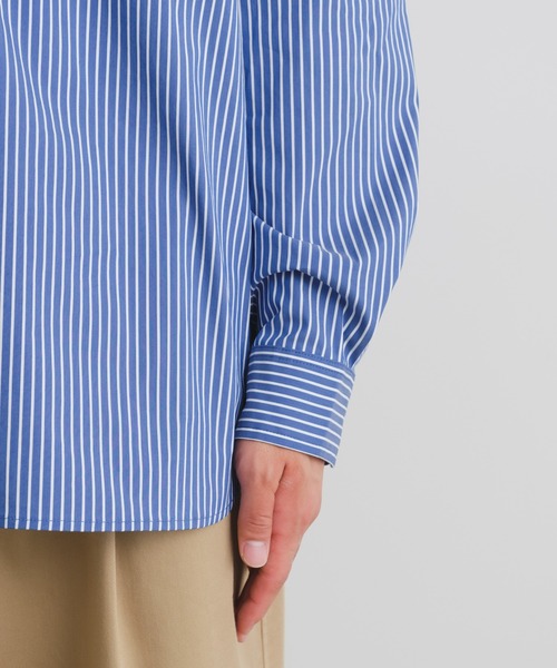 CIAOPANIC TYPY（チャオパニックティピー）の「【ユニセックス】アソートストライプストレッチオーバーシャツ（シャツ/ブラウス・メンズ・ネイビー/ホワイト/ブルー/ブラック・LARGE/MEDIUM）」の19枚目の写真