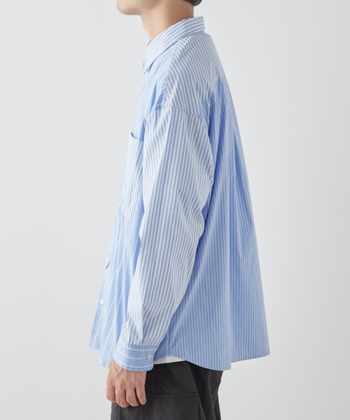 CIAOPANIC TYPY（チャオパニックティピー）の「【ユニセックス】アソートストライプストレッチオーバーシャツ（シャツ/ブラウス・メンズ・ネイビー/ホワイト/ブルー/ブラック・LARGE/MEDIUM）」の21枚目の写真