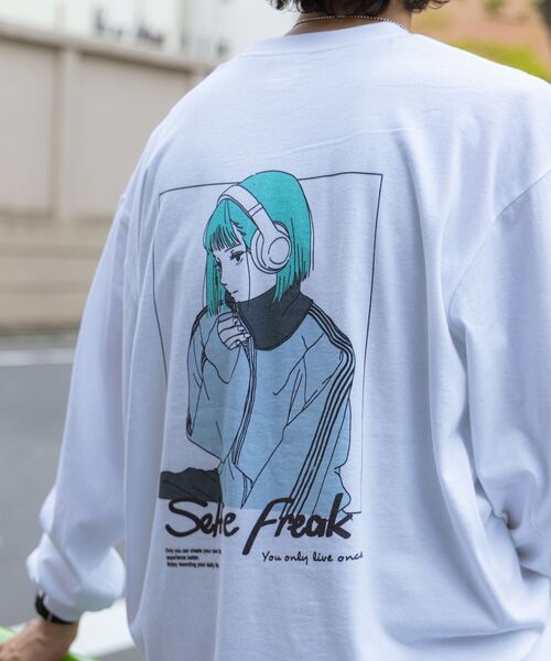 NAVAL(ナバル)の「【SELFIE GIRL】イラストバックプリントビックシルエットロンT(Tシャツ/カットソー・メンズ・その他1/ホワイト/ブラック/その他2・LARGE/MEDIUM)」の4枚目の写真