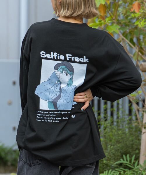 NAVAL(ナバル)の「【SELFIE GIRL】イラストバックプリントビックシルエットロンT(Tシャツ/カットソー・メンズ・その他1/ホワイト/ブラック/その他2・LARGE/MEDIUM)」の7枚目の写真