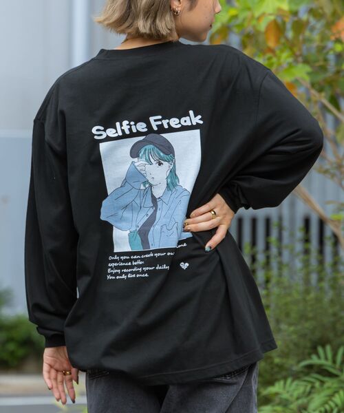 NAVAL(ナバル)の「【SELFIE GIRL】イラストバックプリントビックシルエットロンT(Tシャツ/カットソー・メンズ・その他1/ホワイト/ブラック/その他2・LARGE/MEDIUM)」の8枚目の写真