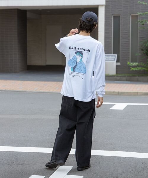 NAVAL(ナバル)の「【SELFIE GIRL】イラストバックプリントビックシルエットロンT(Tシャツ/カットソー・メンズ・その他1/ホワイト/ブラック/その他2・LARGE/MEDIUM)」の18枚目の写真